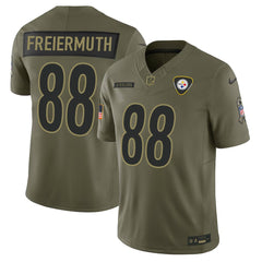 Men's Pittsburgh Steelers #88 Pat Freiermuth Olive 2025 Salute to Service Retired Limited Jersey 