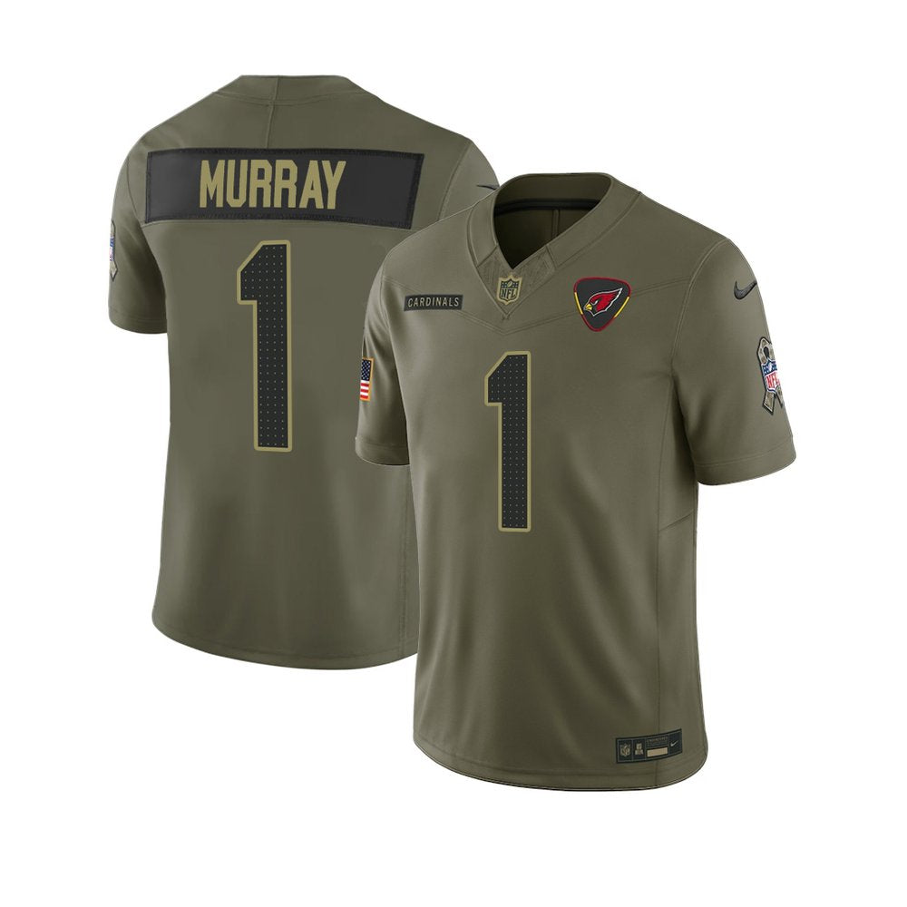 Youth's Arizona Cardinals #1 Kyler Murray Olive 2025 Salute to Service Retired Limited Jersey 