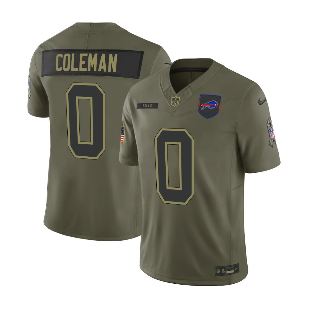 Youth's Buffalo Bills #0 Keon Coleman Olive 2025 Salute to Service Retired Limited Jersey 