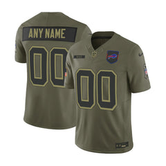 Youth's Buffalo Bills Custom Olive 2025 Salute to Service Retired Limited Jersey 