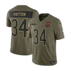 Youth's Chicago Bears #34 Walter Payton Olive 2025 Salute to Service Retired Limited Jersey 