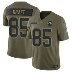 Youth's Green Bay Packers #85 Tucker Kraft Olive 2025 Salute to Service Retired Limited Jersey 