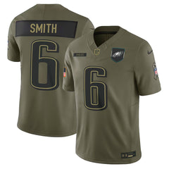 Youth's Philadelphia Eagles #6 DeVonta Smith Olive 2025 Salute to Service Retired Limited Jersey 