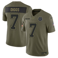 Youth's Dallas Cowboys #7 Trevon Diggs Olive 2025 Salute to Service Retired Limited Jersey 