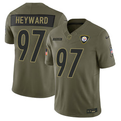 Youth's Pittsburgh Steelers #97 Cameron Heyward Olive 2025 Salute to Service Retired Limited Jersey 