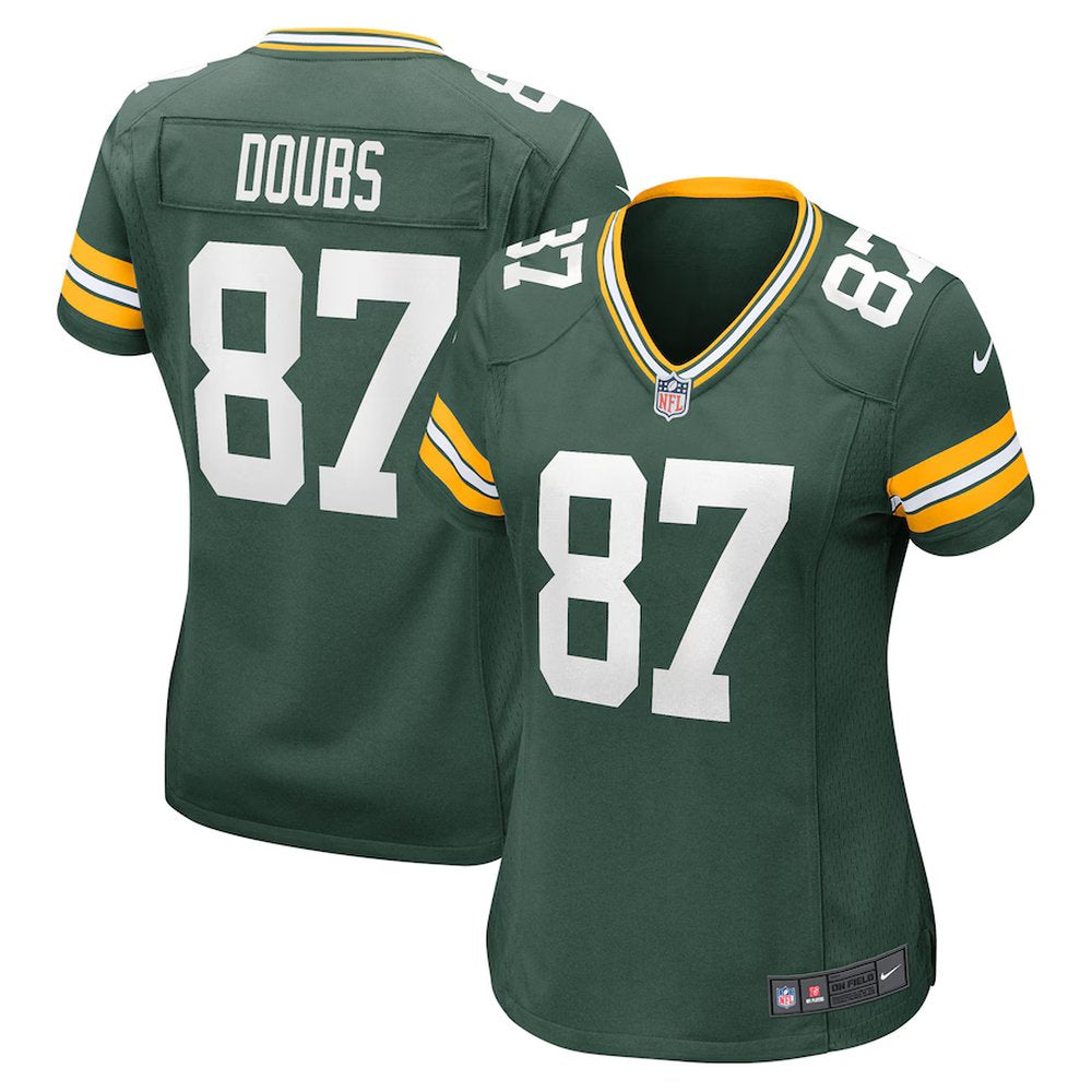 Women's Green Bay Packers #87 Romeo Doubs Green Game Player Jersey 