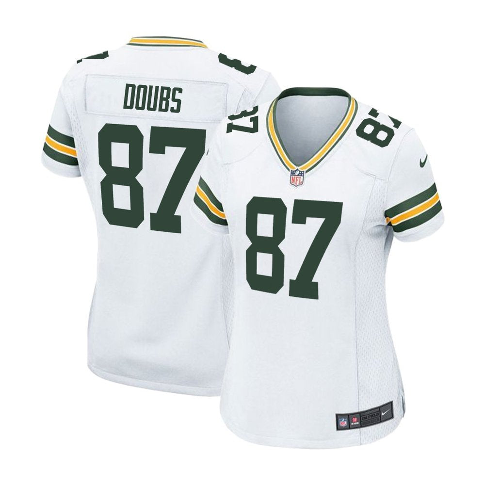 Women's Green Bay Packers #87 Romeo Doubs White Game Player Jersey 