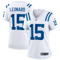 Women's Indianapolis Colts #15 Riley Leonard White Team Game Jersey 