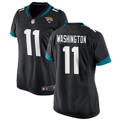 Women's Jacksonville Jaguars #11 Parker Washington Black Team Game Jersey 