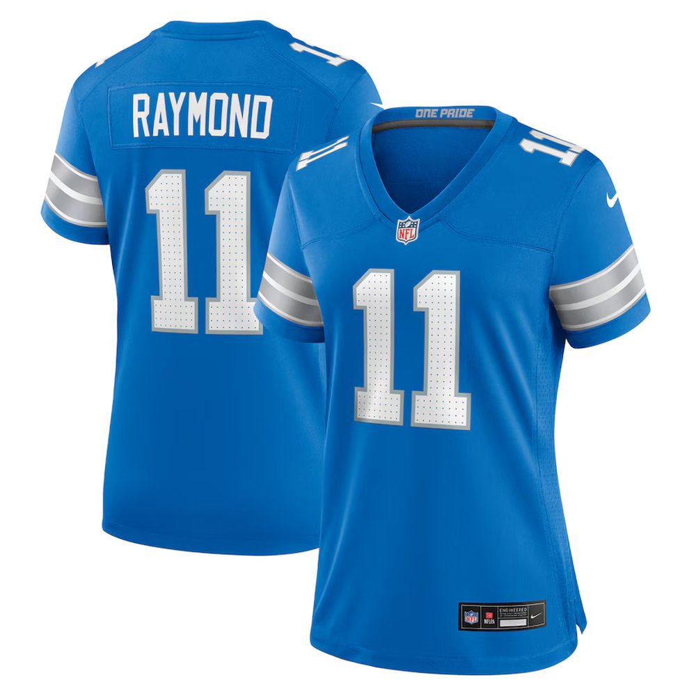 Women's Detroit Lions #11 Kalif Raymond Blue Team Game Jersey 