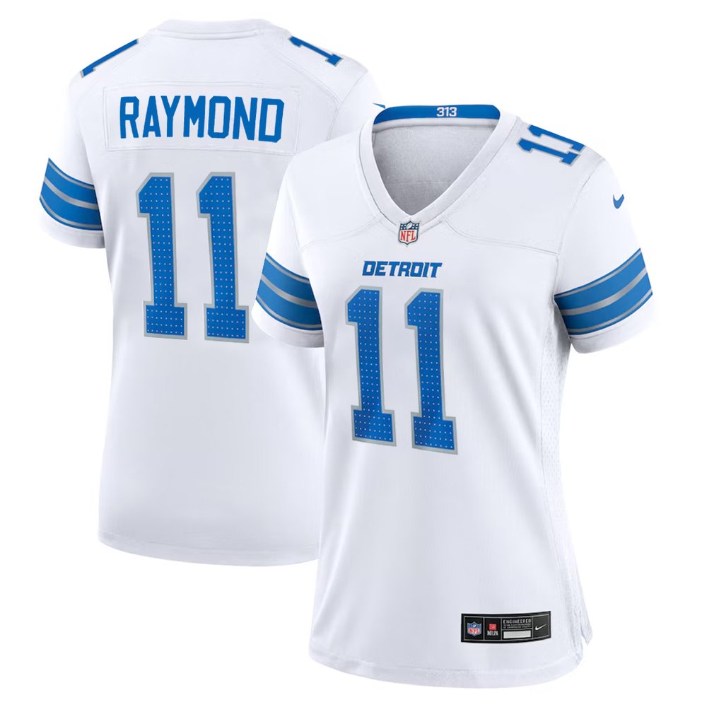 Women's Detroit Lions #11 Kalif Raymond White Team Game Jersey 