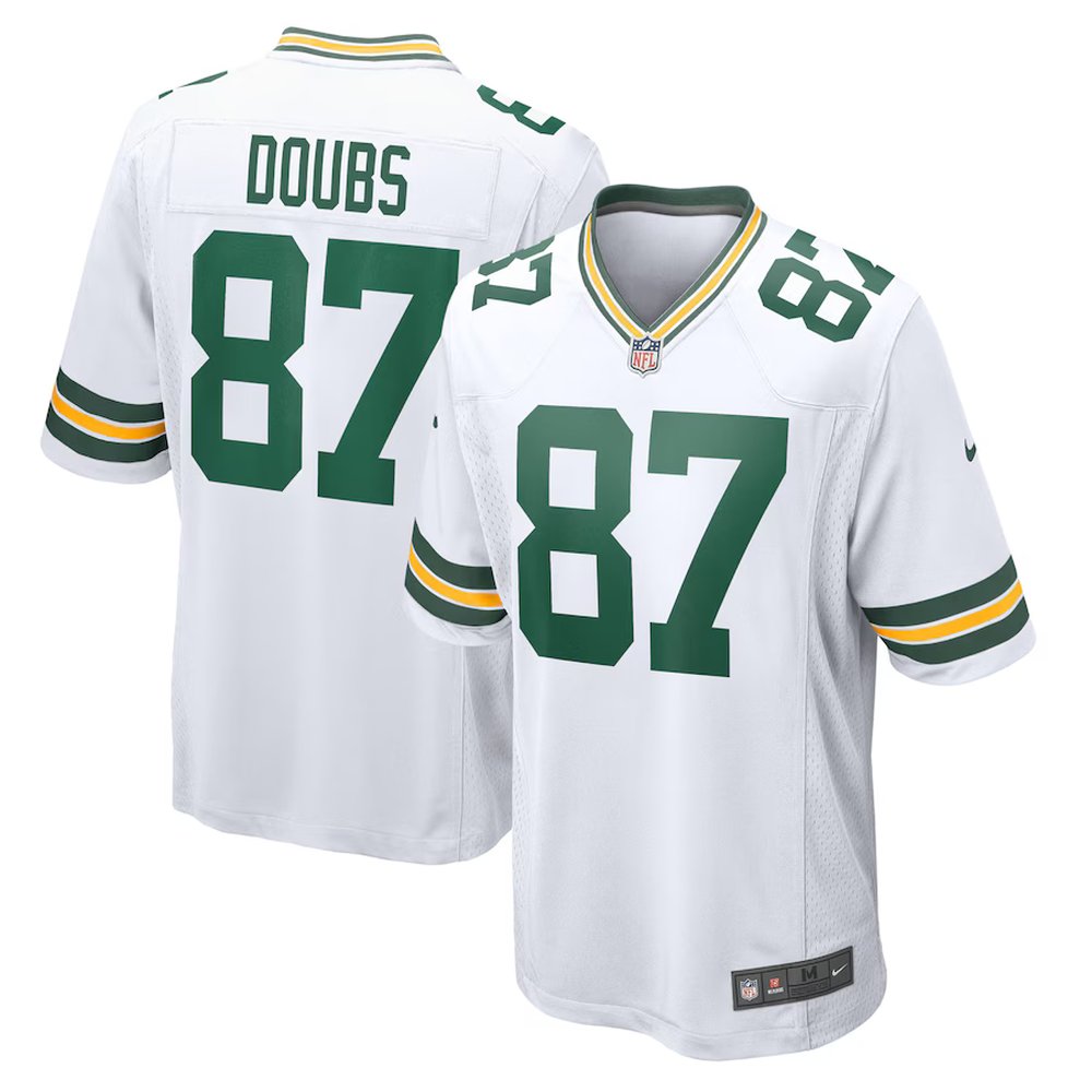 Youth Green Bay Packers #87 Romeo Doubs White Game Player Jersey 