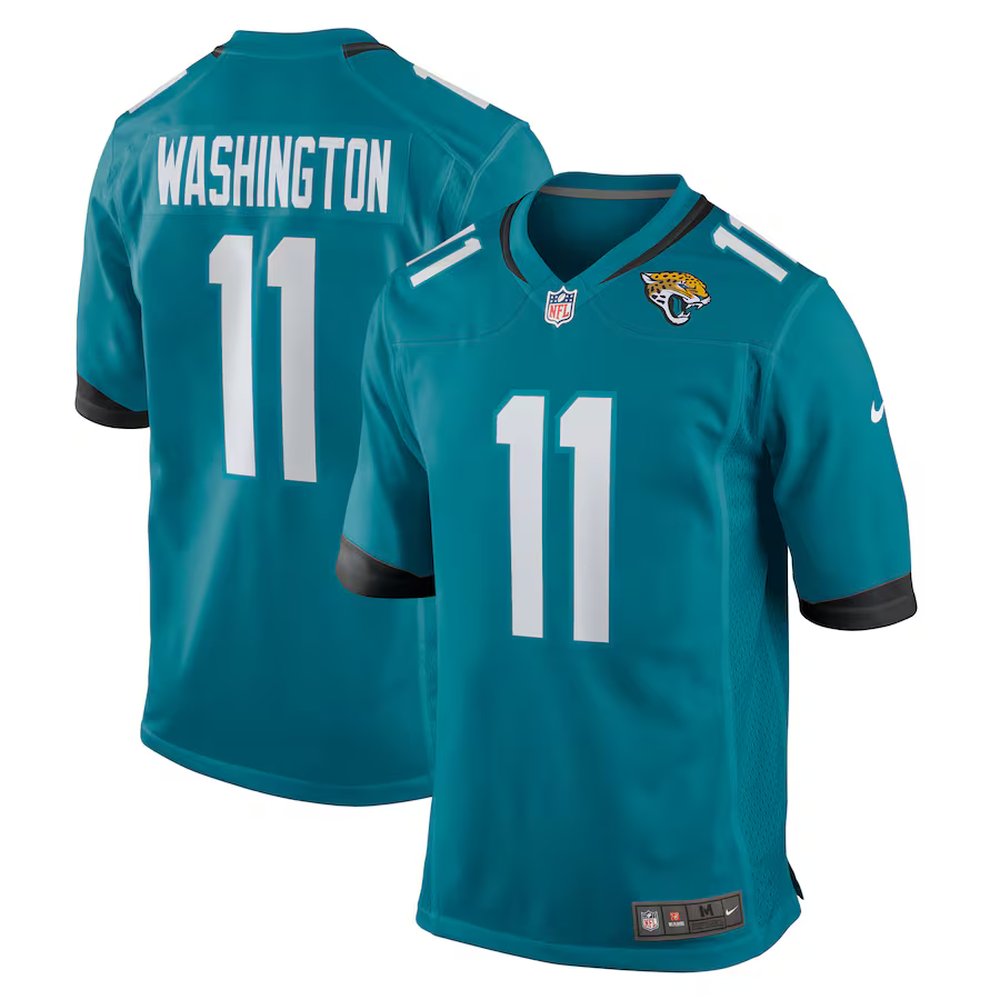 Youth Jacksonville Jaguars #11 Parker Washington Teal Team Game Jersey 