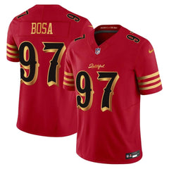 Men's San Francisco 49ers #97 Nick Bosa Red Rivalries Collection F.U.S.E. Vapor Limited Stitched Jersey 