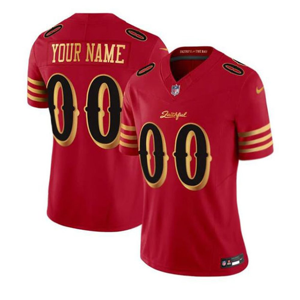 Women's San Francisco 49ers Custom Red Rivalries Collection F.U.S.E. Vapor Limited Stitched Jersey 