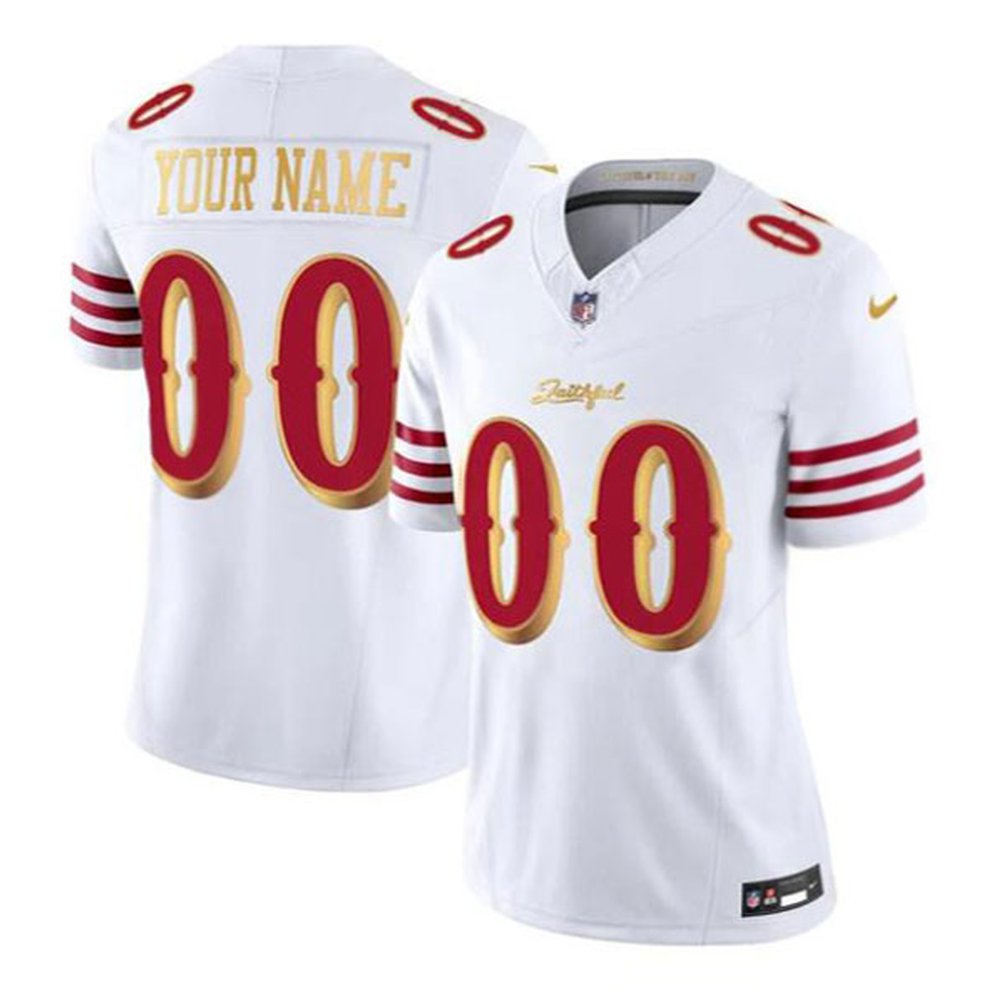 Women's San Francisco 49ers Custom White Rivalries Collection F.U.S.E. Vapor Limited Stitched Jersey 