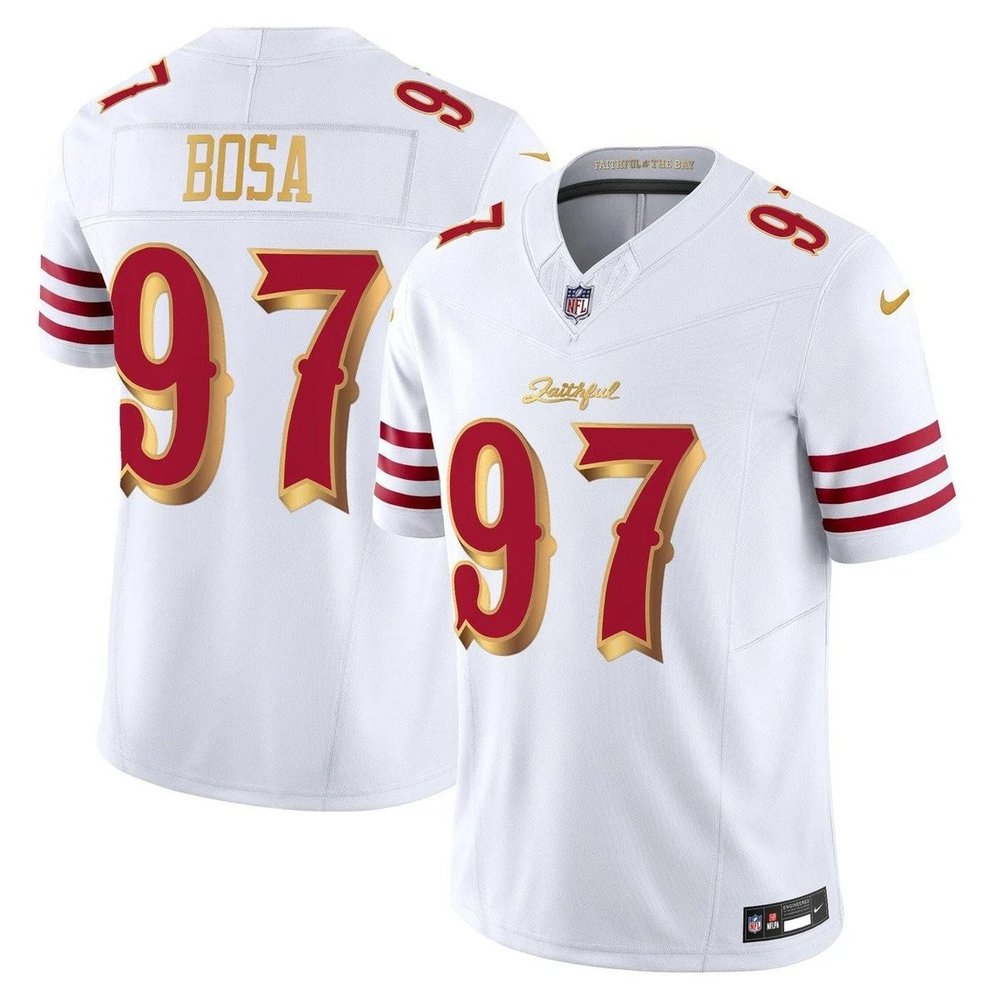 Youth San Francisco 49ers #97 Nick Bosa White Rivalries Collection F.U.S.E. Vapor Limited Stitched Jersey 