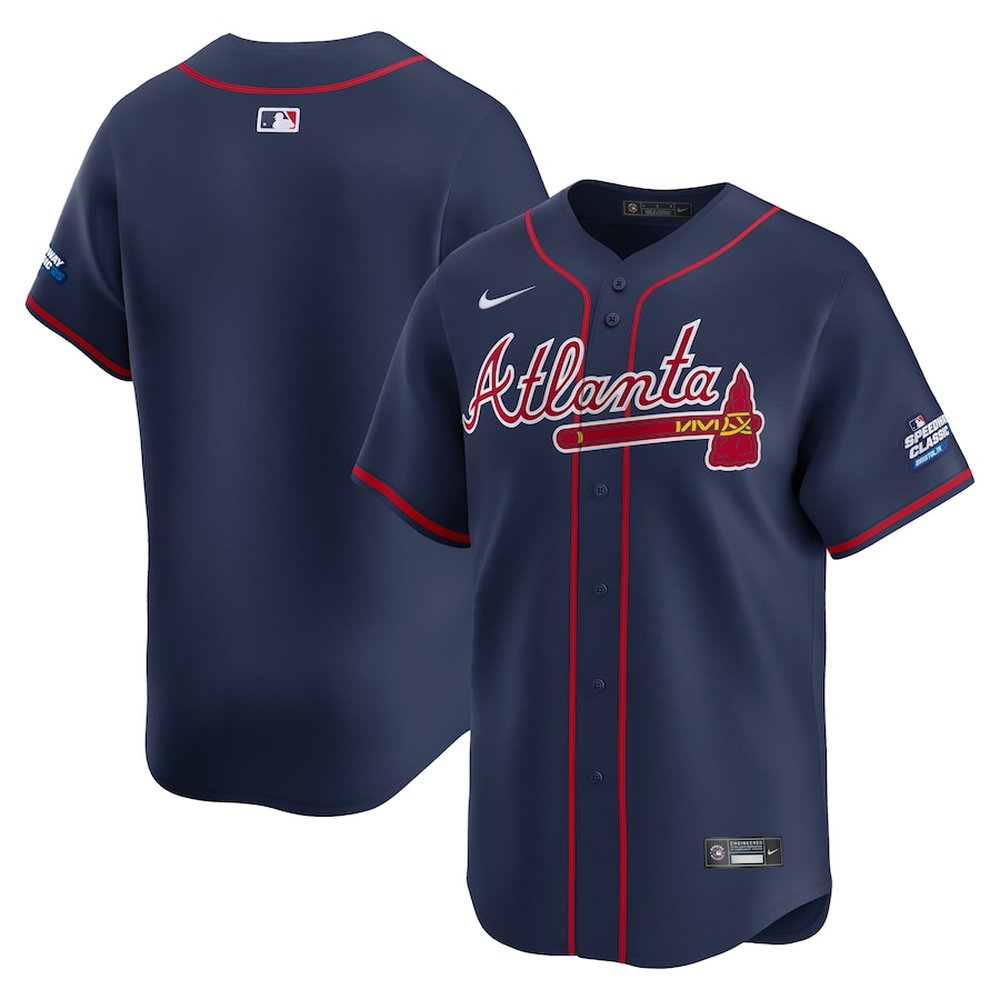 Men's Atlanta Braves Navy 2025 MLB Speedway Classic Alternate Limited Jersey