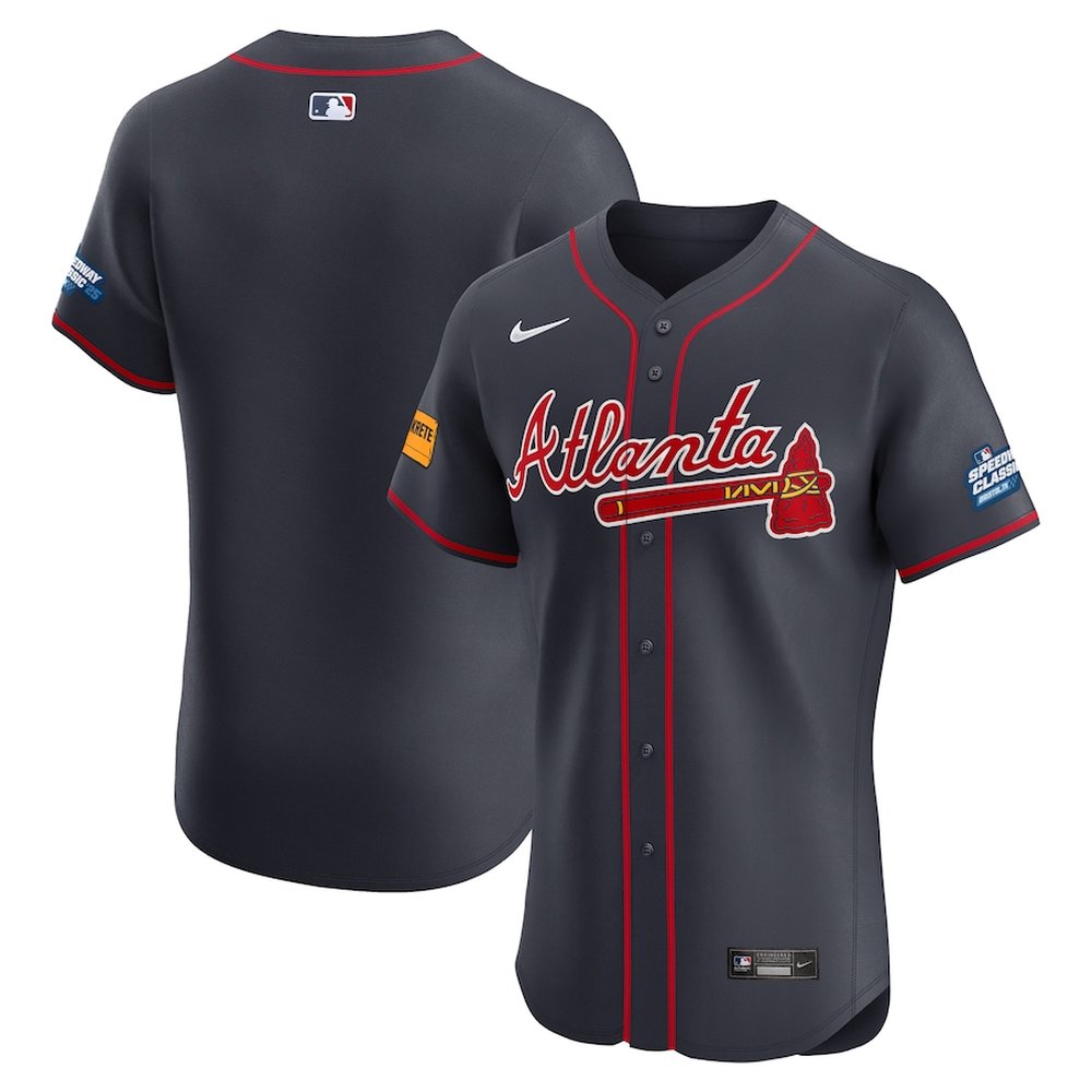 Men's Atlanta Braves Navy 2025 MLB Speedway Classic Alternate Elite Jersey