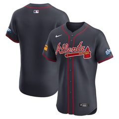 Youth Atlanta Braves Navy 2025 MLB Speedway Classic Alternate Elite Jersey