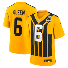 Men's Pittsburgh Steelers #6 Patrick Queen Gold Alternate 1933 Throwback Game Jersey 