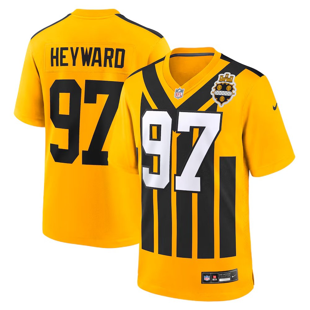 Youth Pittsburgh Steelers #97 Cameron Heyward Gold Alternate 1933 Throwback Game Jersey 