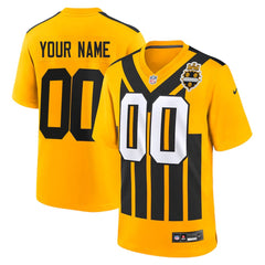 Men's Pittsburgh Steelers Custom Gold Alternate 1933 Throwback Game Jersey 