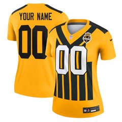 Women's Pittsburgh Steelers Custom Gold Alternate 1933 Throwback Game Jersey 