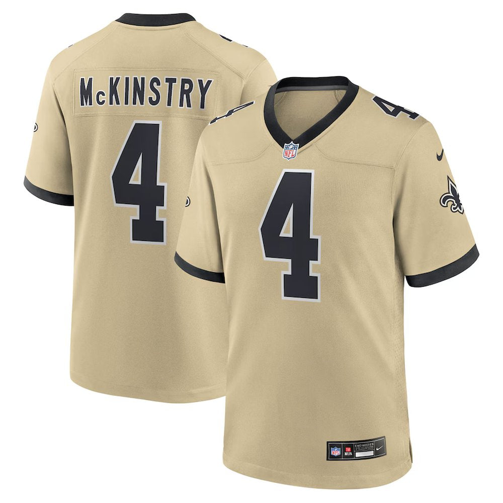 Men's New Orleans Saints #4 Ga'Quincy McKinstry Gold Gameday Golds Alternate Game Player Jersey 