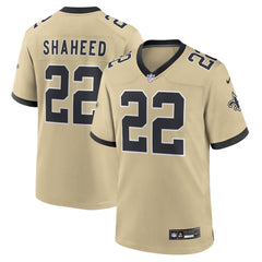 Men's New Orleans Saints #22 Rashid Shaheed Gold Gameday Golds Alternate Game Player Jersey 