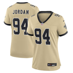 Women's New Orleans Saints #94 Cameron Jordan Gold Gameday Golds Alternate Game Player Jersey 