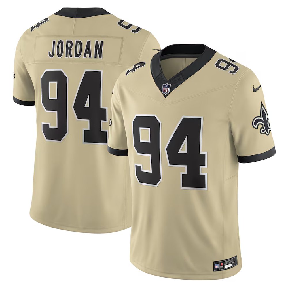 Youth New Orleans Saints #94 Cameron Jordan Gold Alternate Gameday Golds Alternate Vapor F.U.S.E. Limited Jersey 