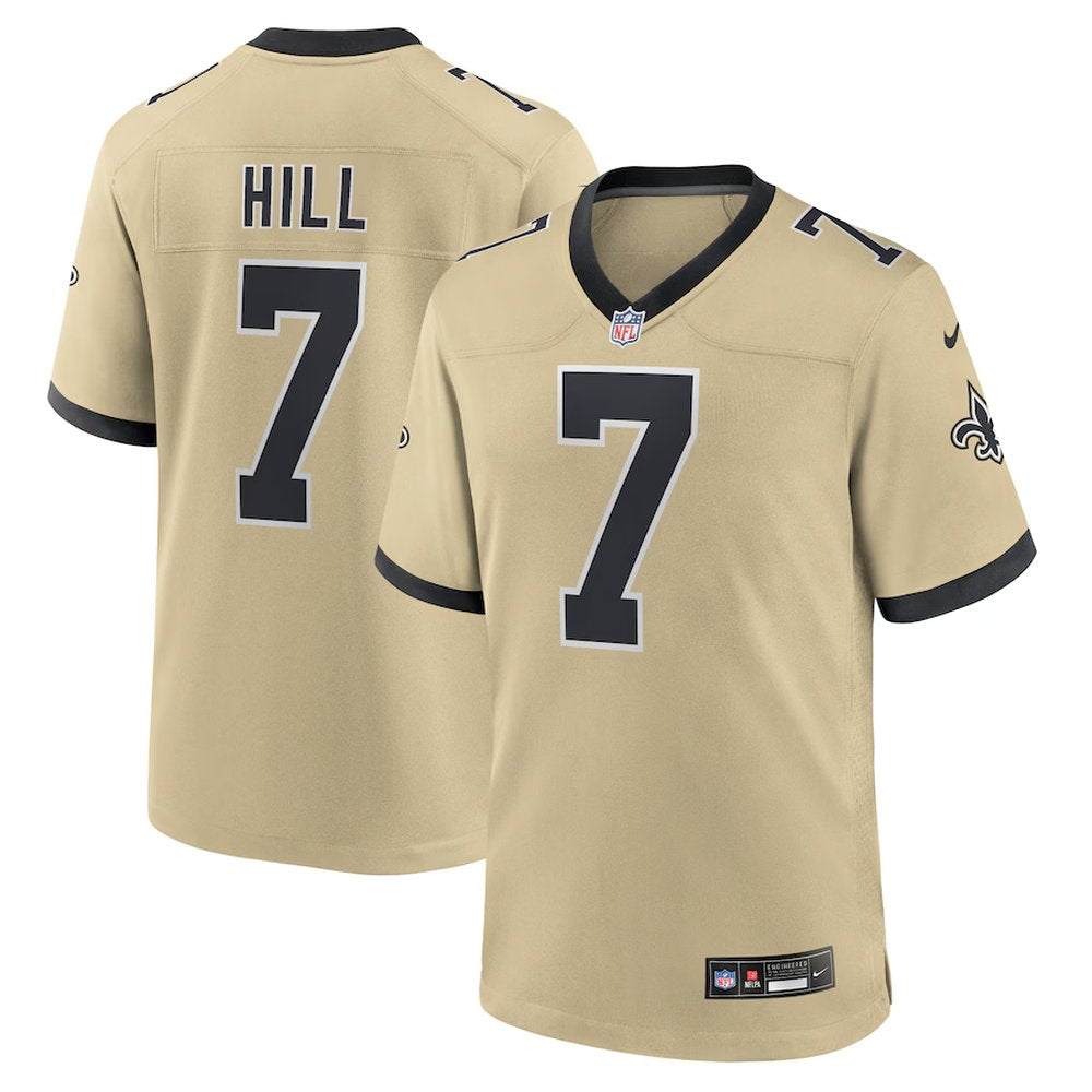 Youth New Orleans Saints #7 Taysom Hill Gold Gameday Golds Alternate Game Player Jersey 