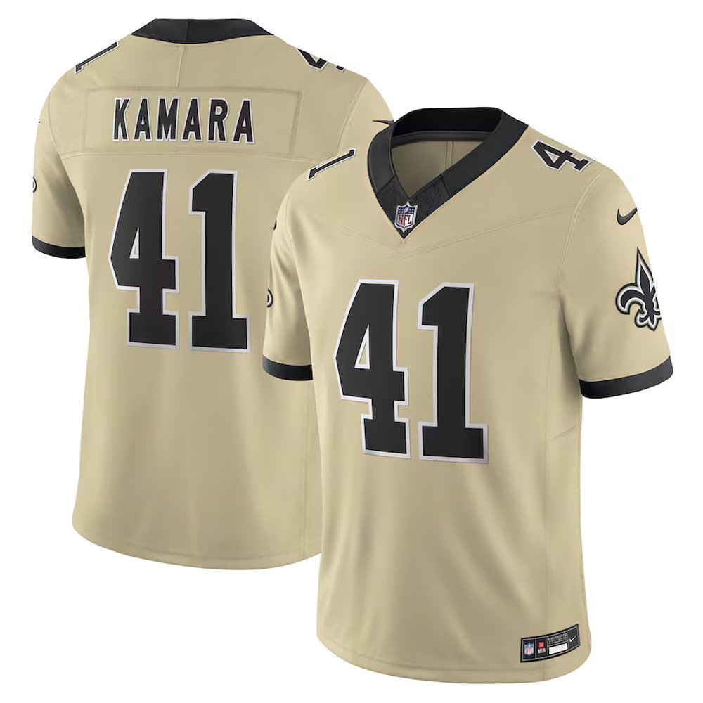 Youth New Orleans Saints #41 Alvin Kamara Gold Alternate Gameday Golds Alternate Vapor F.U.S.E. Limited Jersey 