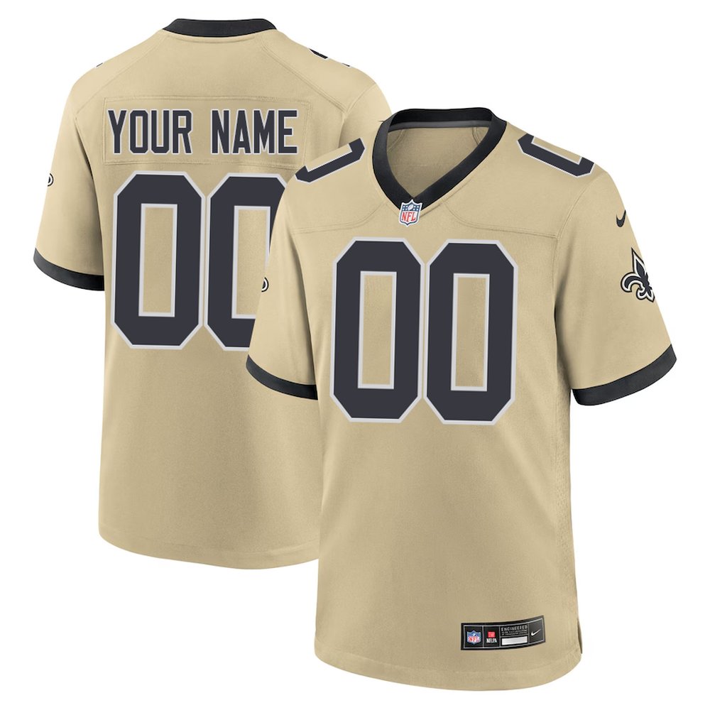 Men's New Orleans Saints Custom Gold Alternate Gameday Golds Alternate Vapor F.U.S.E. Limited Jersey 