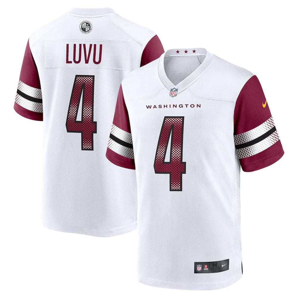 Men's #4 Frankie Luvu White Washington Commanders Game Jersey 