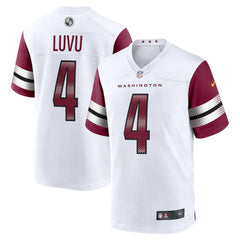 Men's #4 Frankie Luvu White Washington Commanders Game Jersey 