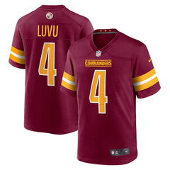 Youth #4 Frankie Luvu Burgundy Washington Commanders Game Jersey 