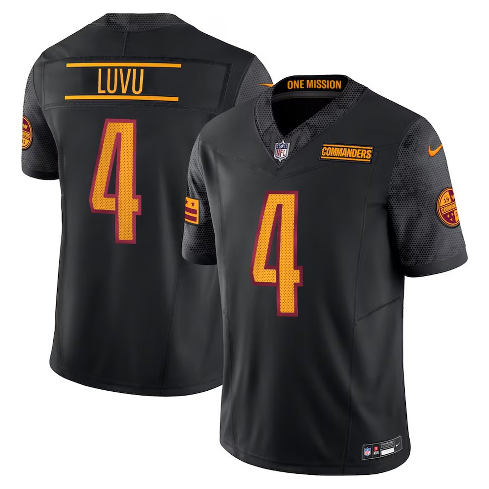 Youth #4 Frankie Luvu Black Washington Commanders F.U.S.E. Vapor Untouchable Limited Stitched Football Jersey 