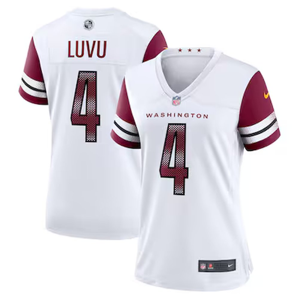 Women's #4 Frankie Luvu White Washington Commanders Game Jersey 