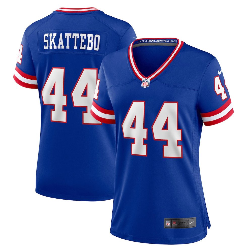 Women's New York Giants #44 Cam Skattebo Royal Game Player Jersey 