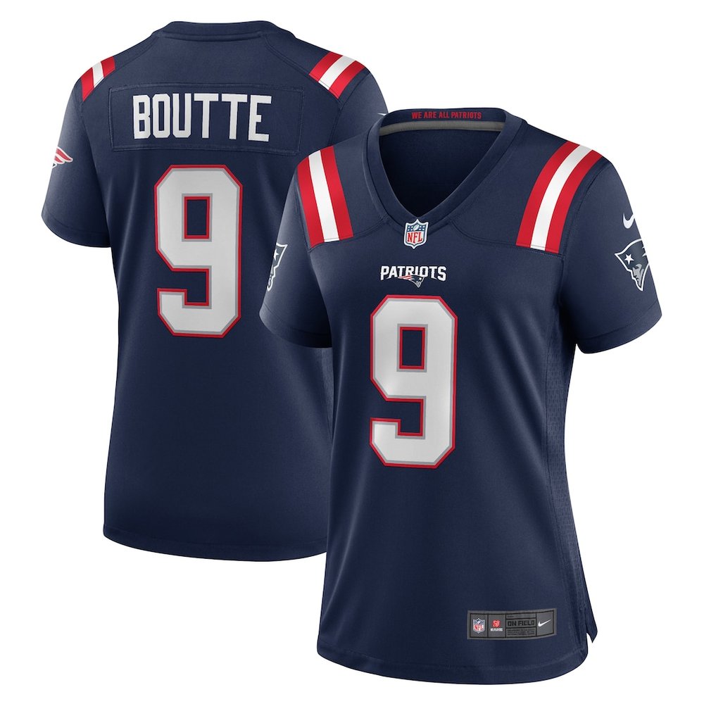 Women's New England Patriots #9 Kayshon Boutte Navy Game Jersey 