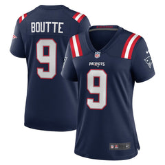 Women's New England Patriots #9 Kayshon Boutte Navy Game Jersey 