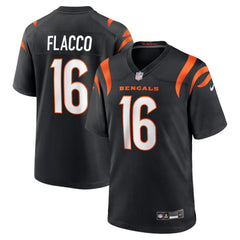 Youth Cincinnati Bengals #16 Joe Flacco Black Team Game Jersey 
