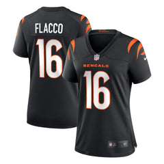 Women's Cincinnati Bengals #16 Joe Flacco Black Team Game Jersey 