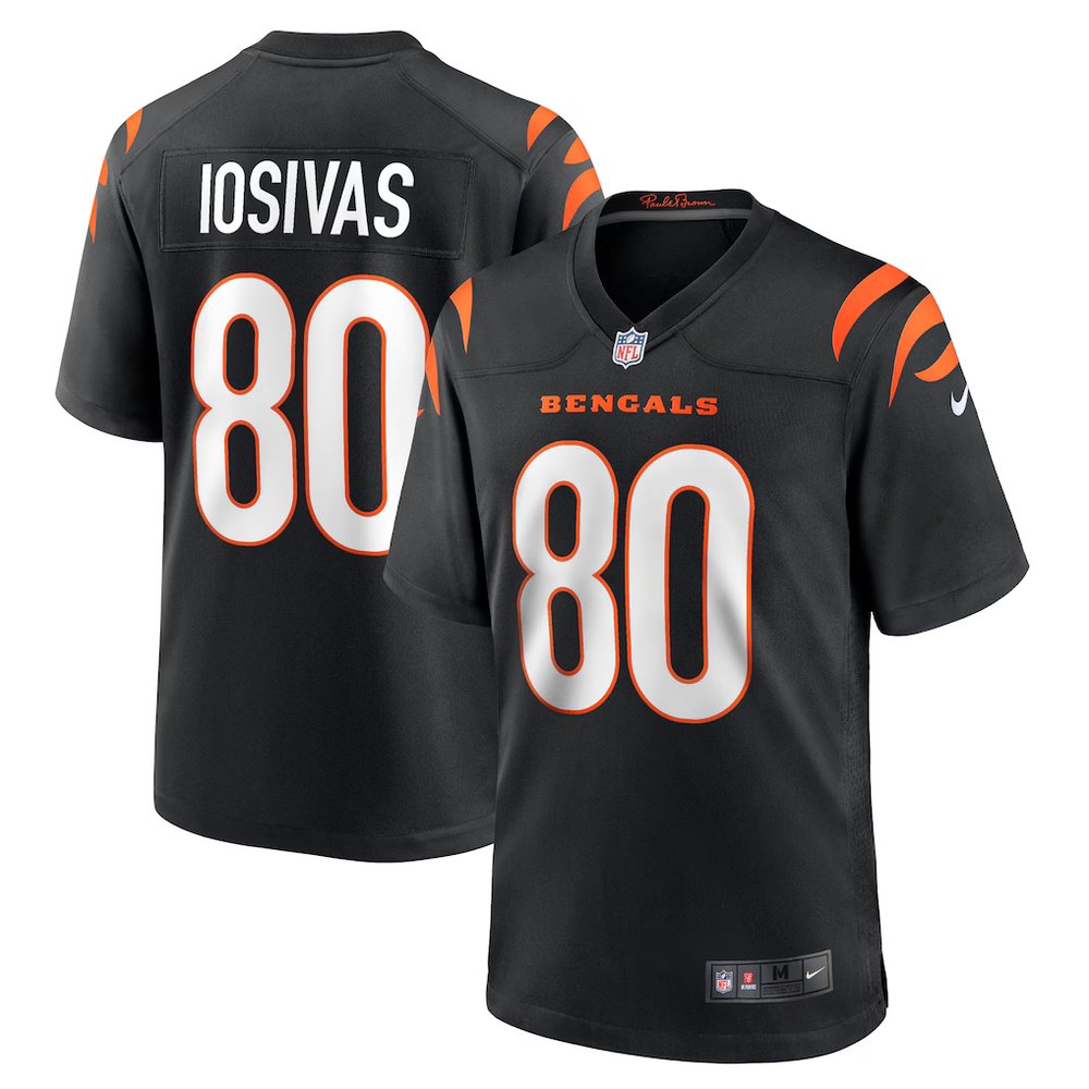 Men's Cincinnati Bengals #80 Andrei Iosivas Black Team Game Jersey 