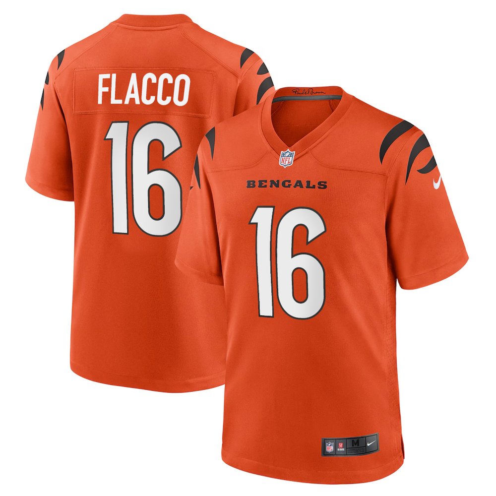 Youth Cincinnati Bengals #16 Joe Flacco Orange Team Game Jersey 