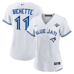 Women's Toronto Blue Jays #11 Bo Bichette White 2025 World Series Home Replica Player Jersey