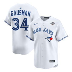 Youth Toronto Blue Jays #34 Kevin Gausman White 2025 World Series Home Replica Player Jersey