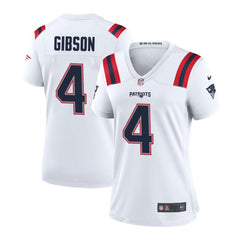 Women's New England Patriots #4 Antonio Gibson White Game Jersey 